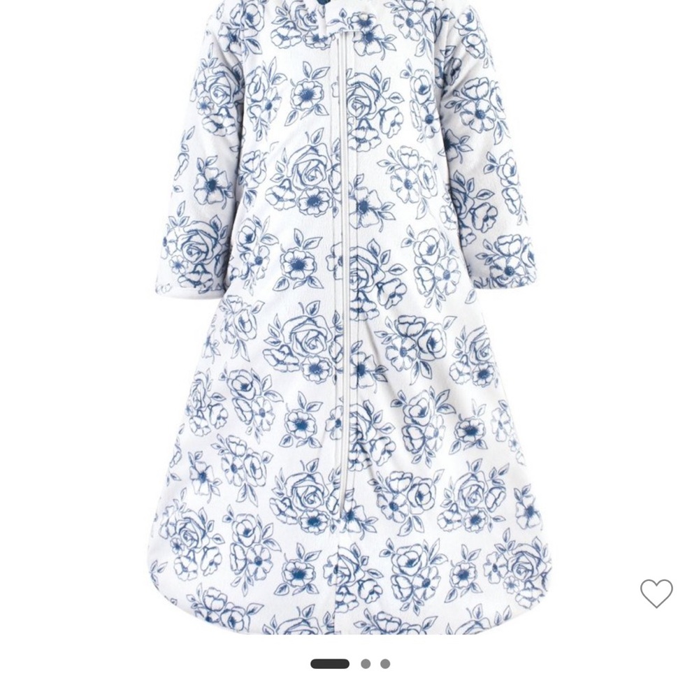 Hudson Baby Blue and White toile print Sleep Sack fleece lined super soft cozy